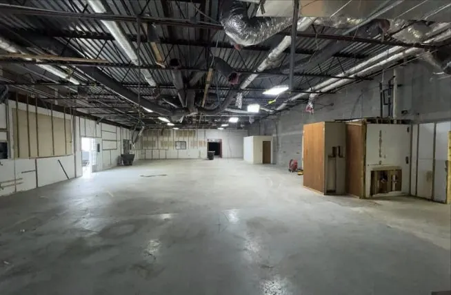 Cleared space with a few remaining partitions