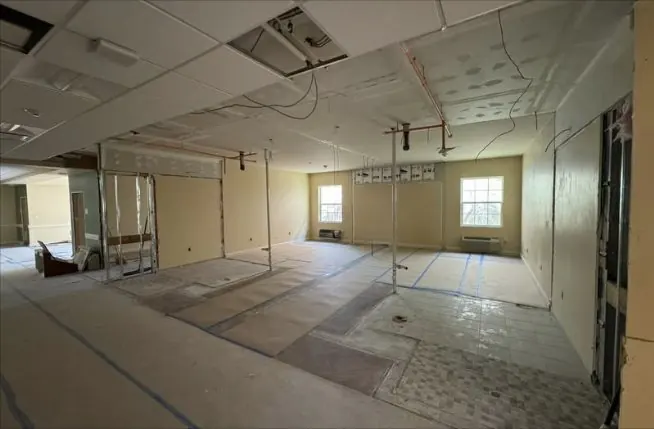 Interior walls removed down to the studs